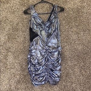 Sparkly Silver Dress with lace detail